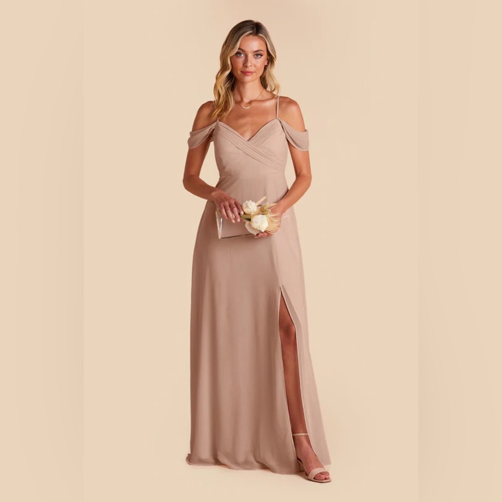 Birdy Grey Spence Convertible Dress With Slit Chiffon Taupe